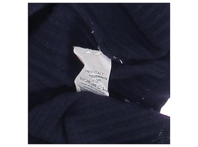 Courreges Marinefarbener Rollkragenpullover aus Wolle Marineblau - Ansicht 5