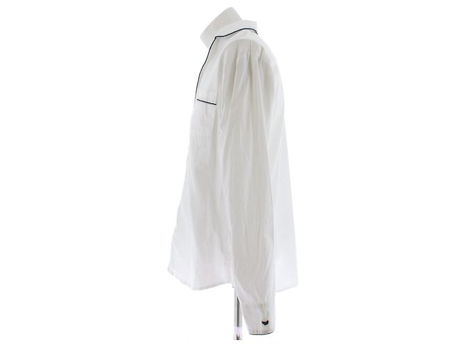 Autre Marque Camisa de pijama branca em algodão Branco - vista 4
