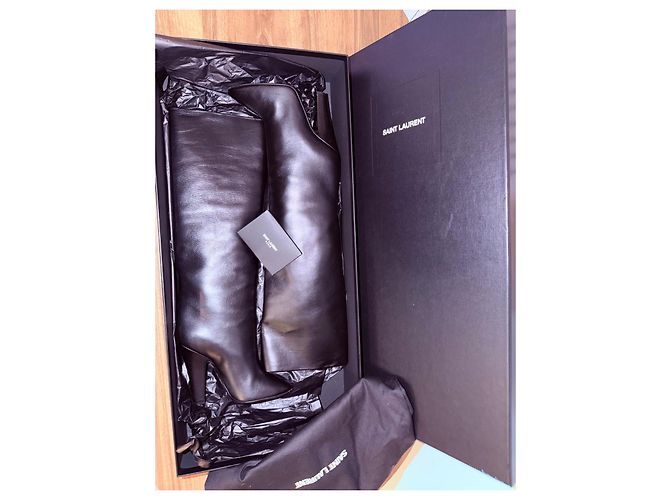 Botas altas de cuero Saint Laurent Negro - vista 2
