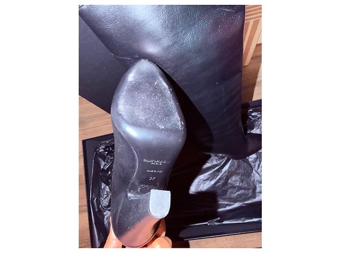 Botas altas de cuero Saint Laurent Negro - vista 8