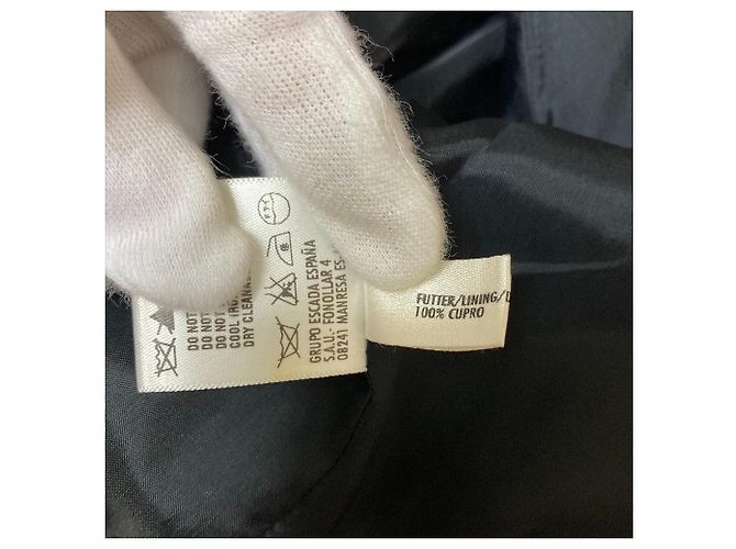 Autre Marque Abrigo de Lana con Cinturón Escada Negro - vista 6