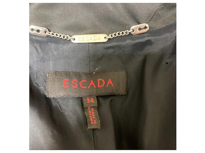 Autre Marque Abrigo de Lana con Cinturón Escada Negro - vista 8