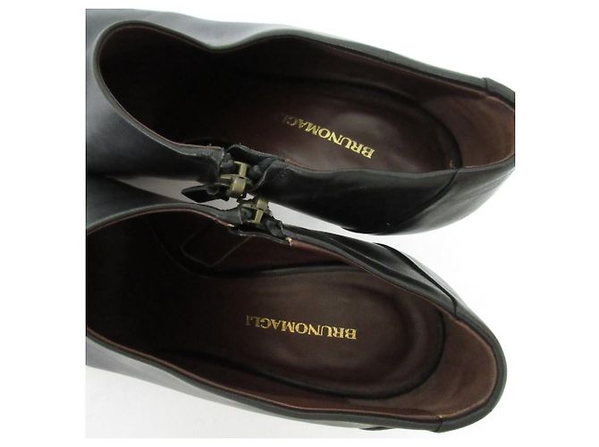 Autre Marque Bruno Magli Leder-Stiefeletten mit hohem Absatz Schwarz - Ansicht 12
