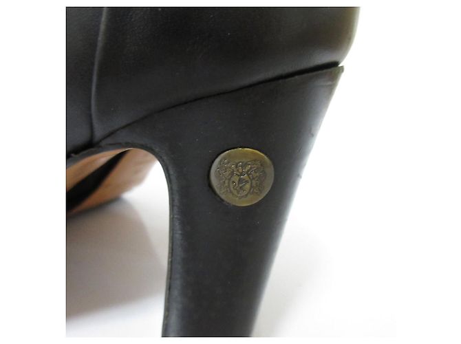 Autre Marque Bruno Magli Leder-Stiefeletten mit hohem Absatz Schwarz - Ansicht 7