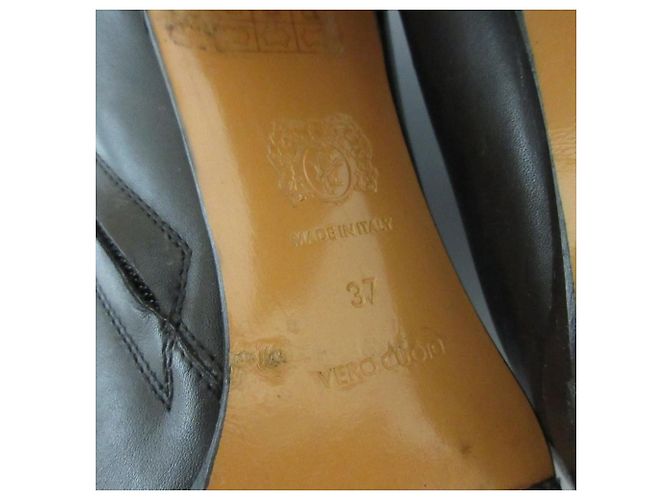Autre Marque Bruno Magli Leder-Stiefeletten mit hohem Absatz Schwarz - Ansicht 8