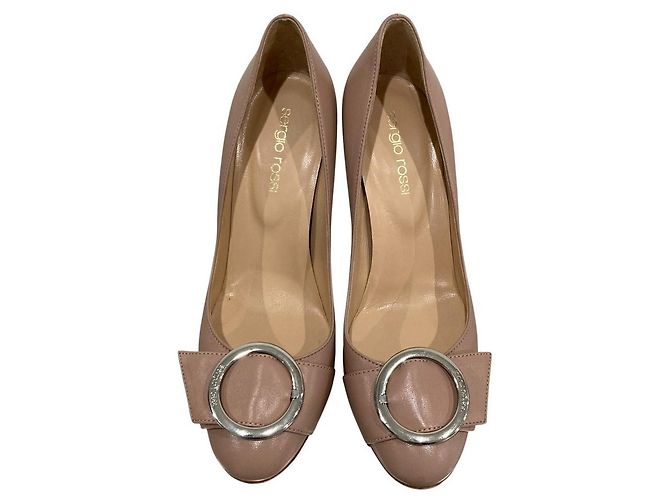 Autre Marque Décolleté in pelle Sergio Rossi Beige - vista 2