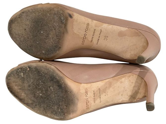 Autre Marque Décolleté in pelle Sergio Rossi Beige - vista 7