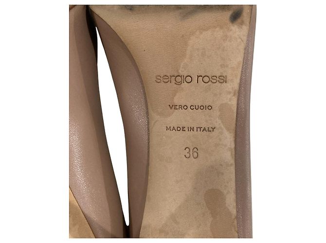 Autre Marque Décolleté in pelle Sergio Rossi Beige - vista 8