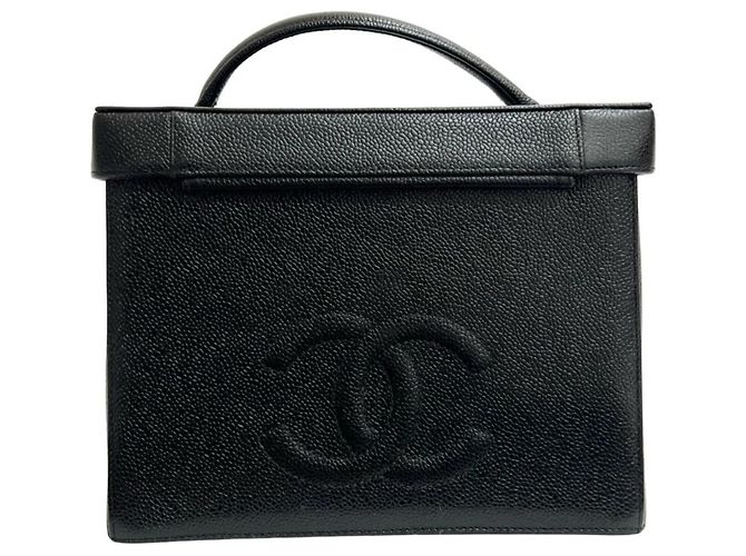 Borsa a Spalla 2 in 1 in Pelle Caviar Opaca Chanel Coco Mark Nero - vista 3