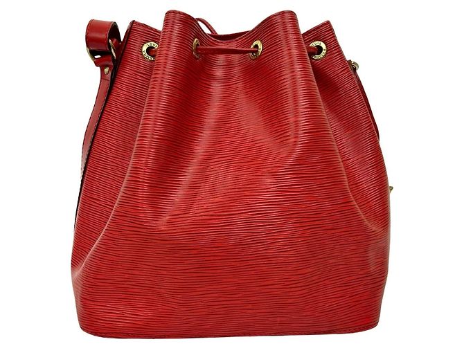 Noe Borsa semi a spalla Petit Noé in pelle Epi Louis Vuitton Rosso - vista 3