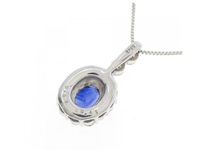 Autre Marque Au750 Saphir-Diamant-Halskette Silber - Ansicht 4