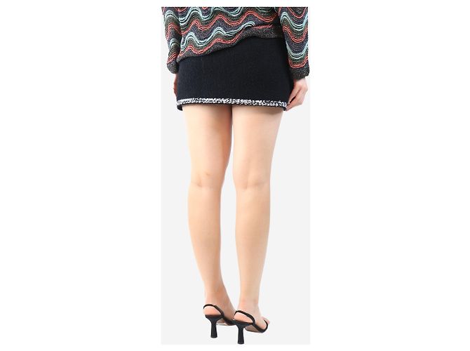 Louis Vuitton Falda mini texturizada negra con muesca - talla UK 10 Negro - vista 3