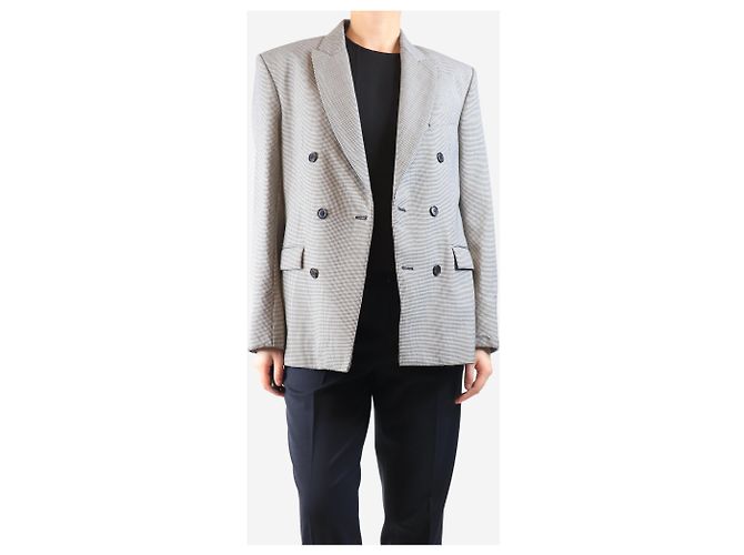 Autre Marque Black and white houndstooth double breasted jacket - size UK 10 - view 3