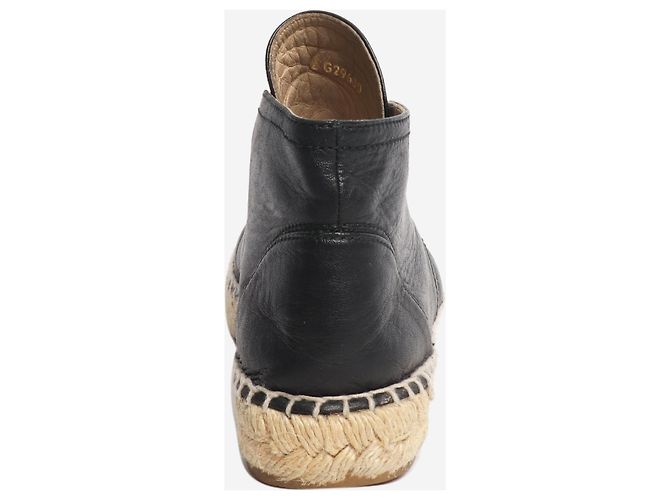 Chanel Espadrillas in pelle nere alte - taglia EU 38 (UK 5) Nero - vista 3