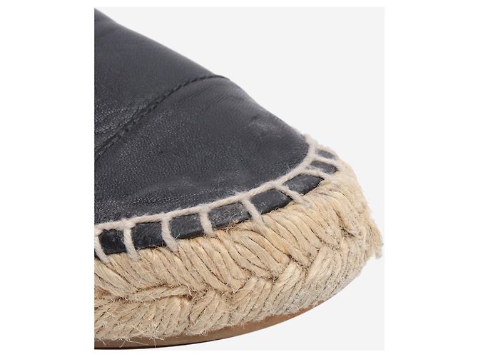 Chanel Espadrillas in pelle nere alte - taglia EU 38 (UK 5) Nero - vista 4