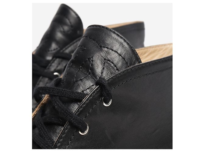 Chanel Espadrillas in pelle nere alte - taglia EU 38 (UK 5) Nero - vista 5