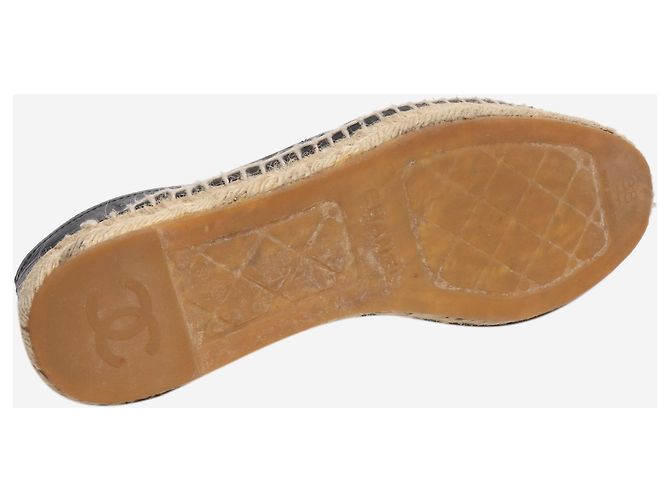 Chanel Espadrillas in pelle nere alte - taglia EU 38 (UK 5) Nero - vista 6