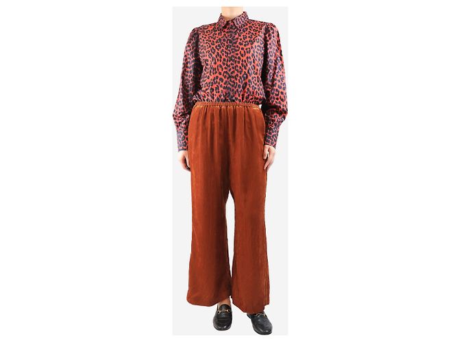 Forte Forte Rust elasticated corduroy trousers - size UK 14 Brown - view 2