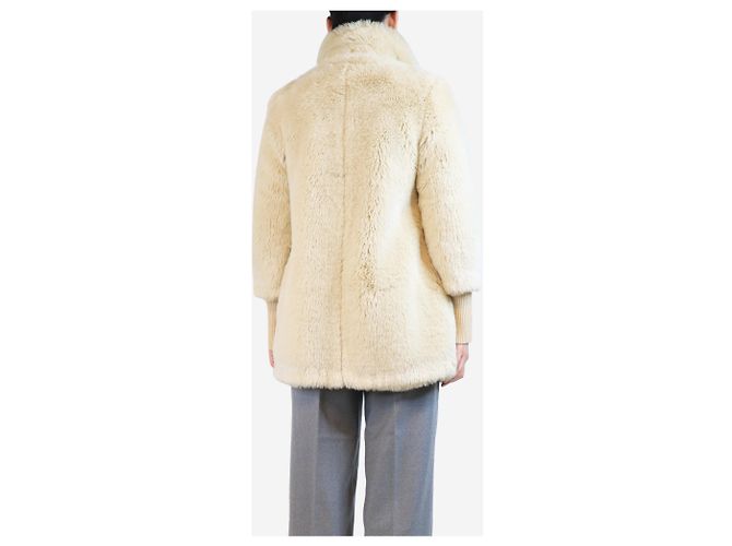 Charles Anastase Creme Colette Kunstfellmantel - Größe M Roh - Ansicht 2
