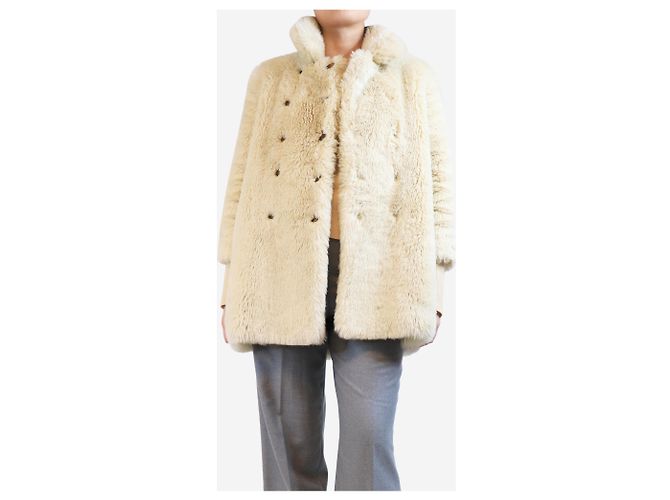 Charles Anastase Creme Colette Kunstfellmantel - Größe M Roh - Ansicht 3