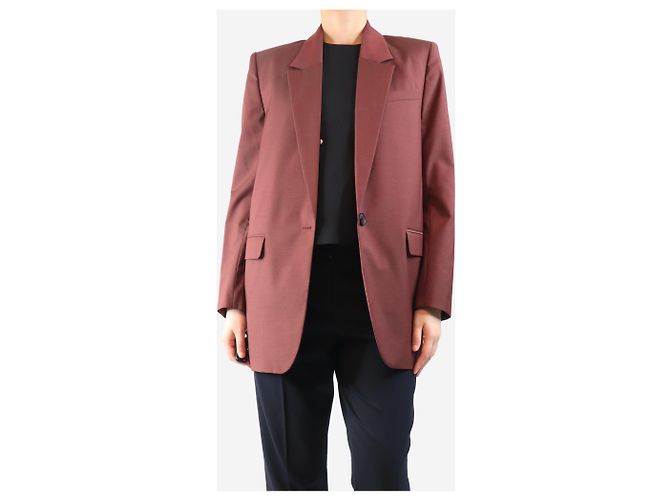 Isabel Marant Etoile Dark rust single-breasted blazer - size UK 8 Red - view 3