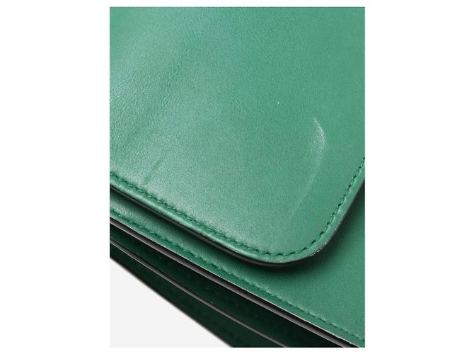Gucci Bolsa de ombro de couro verde com corrente Interlocking G - vista 12