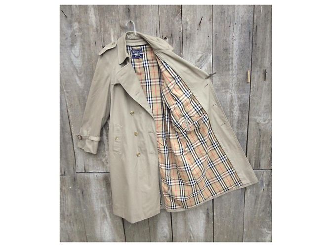 Trench Burberry Beige Cotone Lana - vista 3