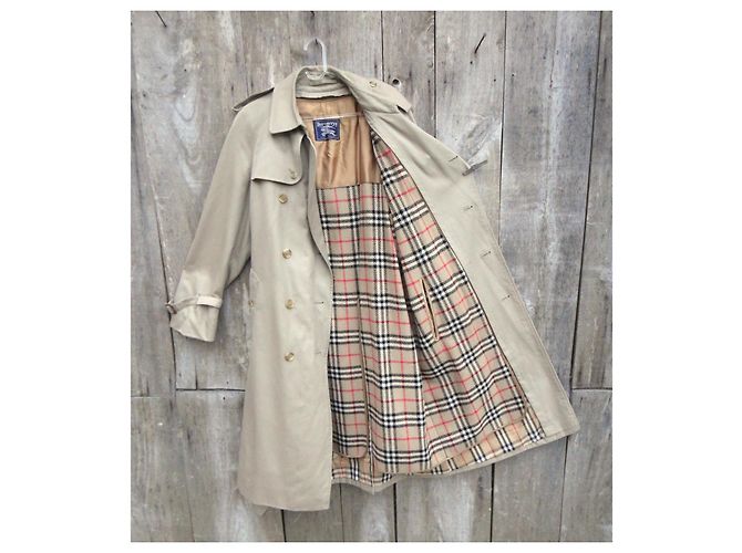 Trench Burberry Beige Cotone Lana - vista 4