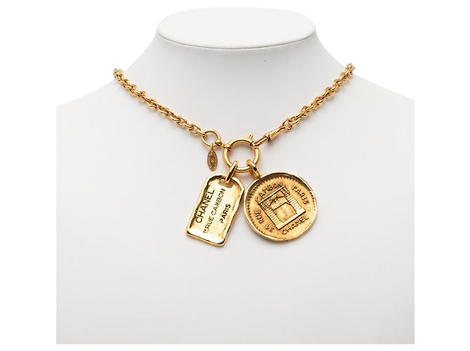 Chanel Cambon Gold Plated Necklace Golden - view 8