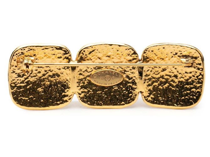 Spilla Vintage Triple Coco Mark Placcata Oro di Chanel D'oro - vista 2
