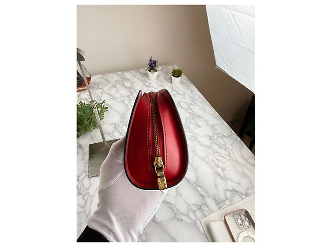 Borsa Louis Vuitton Epi Pochette Rouge Rosso - vista 10
