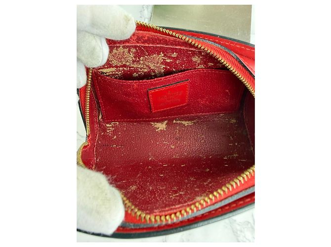 Borsa Louis Vuitton Epi Pochette Rouge Rosso - vista 7