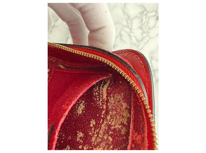 Borsa Louis Vuitton Epi Pochette Rouge Rosso - vista 8