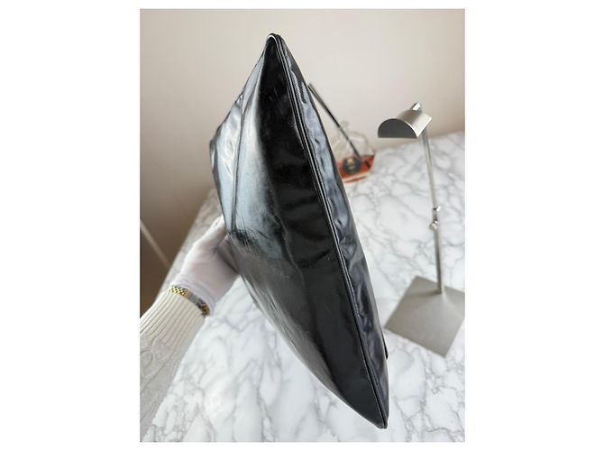Borsa a tracolla Gucci in pelle nera lucida Nero - vista 10