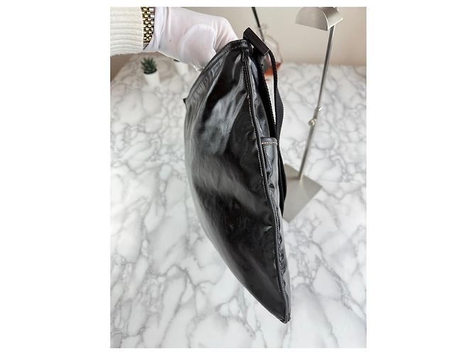 Borsa a tracolla Gucci in pelle nera lucida Nero - vista 11
