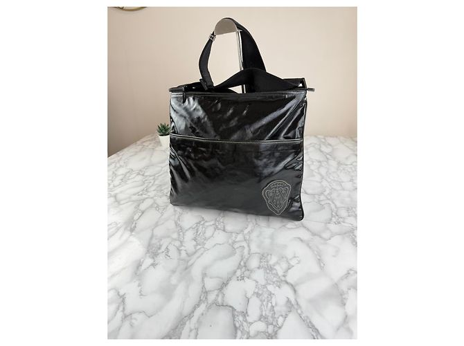 Borsa a tracolla Gucci in pelle nera lucida Nero - vista 2