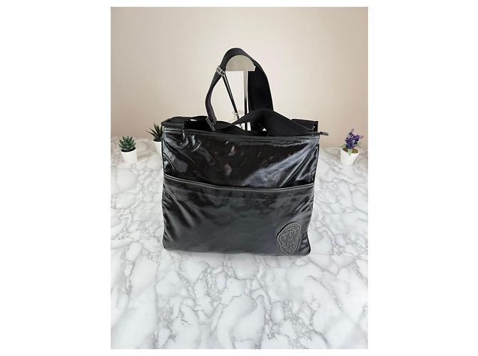 Borsa a tracolla Gucci in pelle nera lucida Nero - vista 4