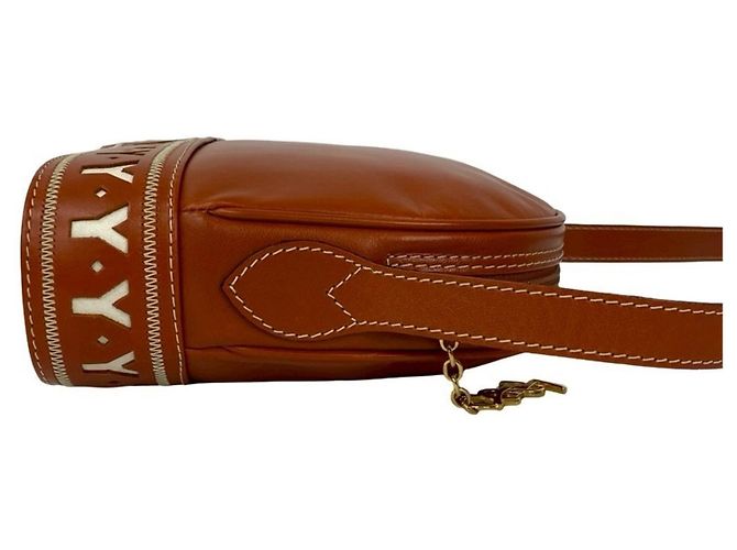 Borsa a Spalla in Pelle Yves Saint Laurent Marrone - vista 6