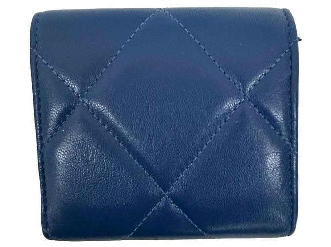 Billetera bifold de piel de cordero matelasse Coco Mark de Chanel Azul - vista 2