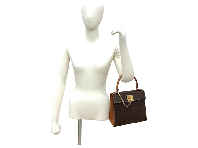 Céline Borsa a mano Celine Macadam Blason Triomphe Marrone - vista 2