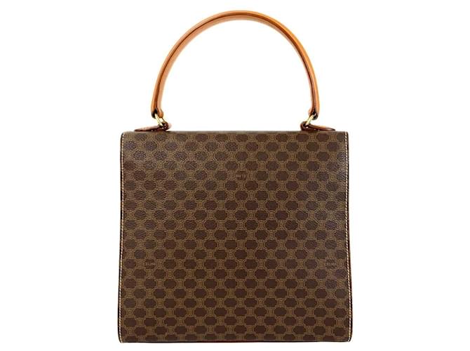 Céline Borsa a mano Celine Macadam Blason Triomphe Marrone - vista 3