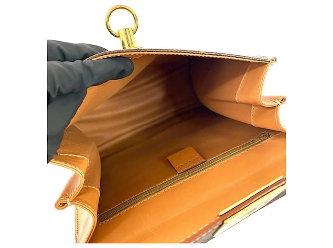Céline Borsa a mano Celine Macadam Blason Triomphe Marrone - vista 9