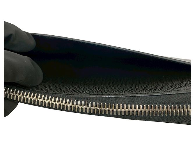 Cartera larga Zippy Dragonne de cuero Taiga Louis Vuitton Negro - vista 8