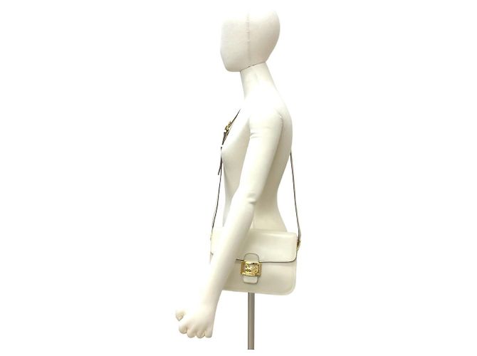 Céline Borsa a Spalla in Pelle CELINE Carriage Bianco - vista 2