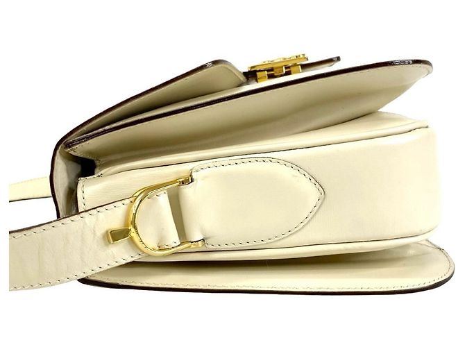Céline Borsa a Spalla in Pelle CELINE Carriage Bianco - vista 5