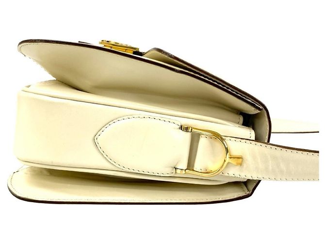 Céline Borsa a Spalla in Pelle CELINE Carriage Bianco - vista 6