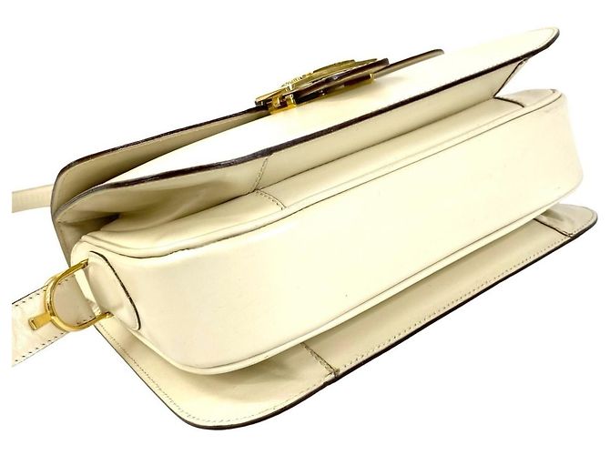 Céline Borsa a Spalla in Pelle CELINE Carriage Bianco - vista 7