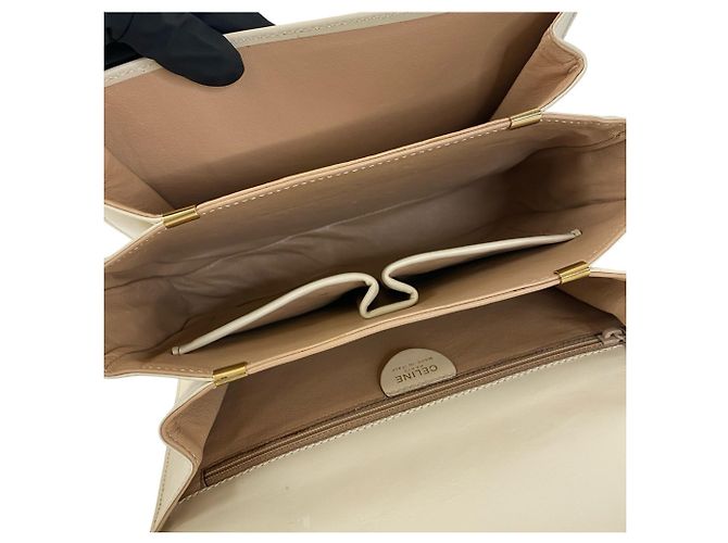 Céline Borsa a Spalla in Pelle CELINE Carriage Bianco - vista 9