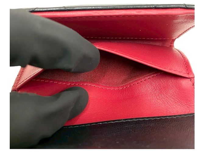 Chanel 19 Coco Mark Lammnappa Tri-Fold Geldbörse Schwarz - Ansicht 9