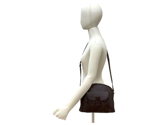 Borsa a Spalla in Pelle Trapuntata Yves Saint Laurent Marrone - vista 2